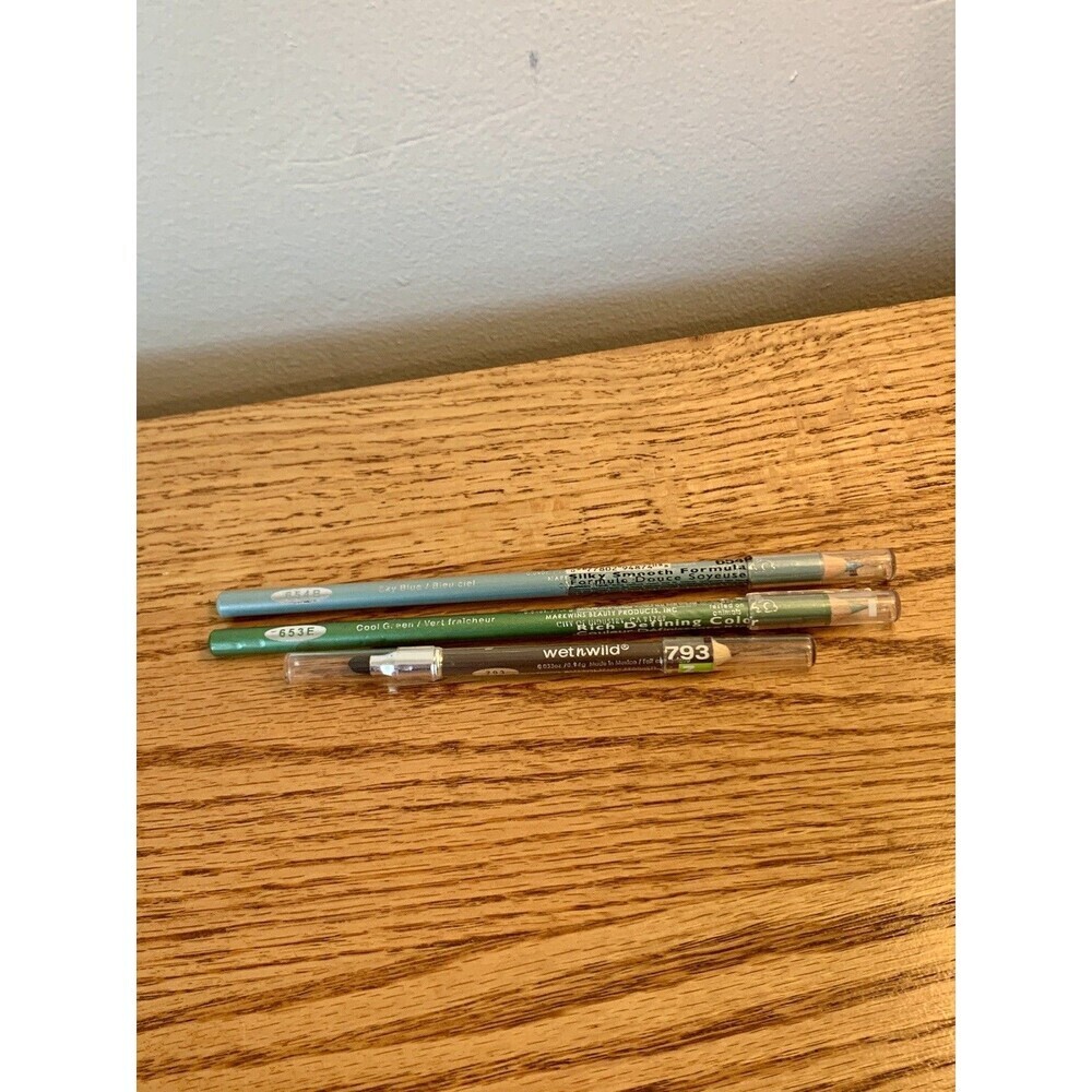 (3) VTG Eyeliner Brow Wet 'N Wild Cool Green Sky Blue Amethyst Pearl Kohl Kajal